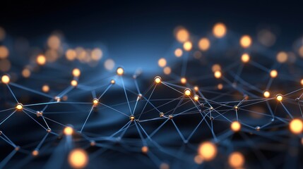 Abstract Network of Connected Nodes, representing High Technology Infrastructure