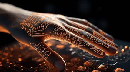 Human-Computer Interaction: Circuit Board Design Overlayed on a Touching Hand