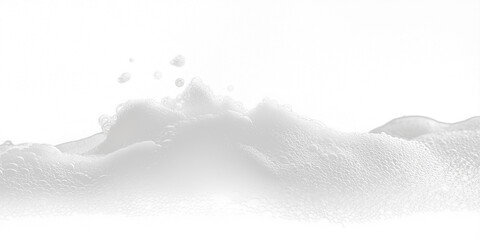 White Soap Foam Splashing on Transparent Background - Hygiene and Cleaning Concept