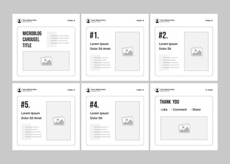 Microblog carousel slides template for social media. Tips sharing Instagram carousel template or LinkedIn carousel banner post © Tarek Digital