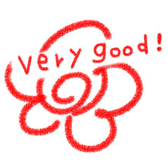 手書き花丸、かわいい背景透過イラスト。