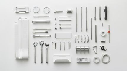 Obraz premium Neatly arranged electrician tools showcase precision and organization in a clean, minimalist display.