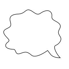 Bubble chat design with outline and retro style