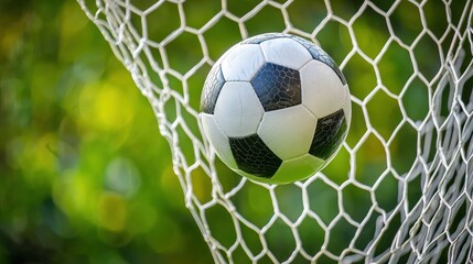Soccer Ball in Net: Goal! A Thrilling Moment Captured in a Stunning Image