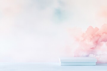 gentle blend of pastel watercolors forming abstract floral pattern on soft white background