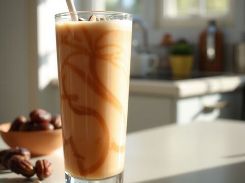 Date Smoothie with Caramel Swirl