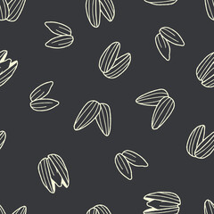 Outline Vector Sunflower Seed Pattern Repeat Seamless for Wallpaper Background Cover Packaging