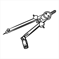 hand drawing compass for education theme design