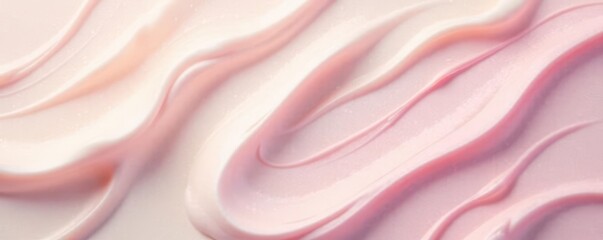 Obraz premium Swirls of pastel cream cosmetic, smooth texture , art, visual