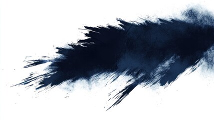 Obraz premium Abstract Dark Blue Ink Brush Stroke on White Background