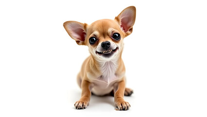 chihuahua puppy on white background