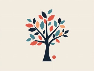 Naklejka premium Colorful Tree Icon