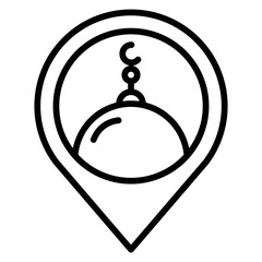 Finding Mosque Location Mosque Pinpoint Symbol Graphic For Religious Services