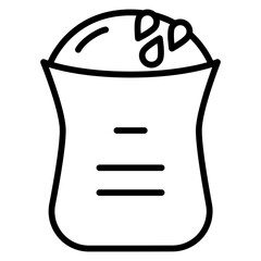 Bag Containing Seeds Outline Icon for Agricultural or Food Concepts
