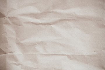 Old paper vintage texture surface for background. Recycle pale brown paper crumpled texture, Cream color recycled kraft paper texture blank with copy space for text.