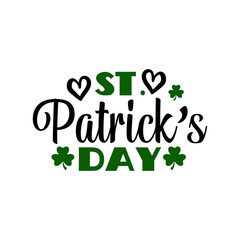 Fototapeta premium St Patricks Day typography design on plain white transparent isolated background for card, shirt, hoodie, sweatshirt, apparel, tag, mug, icon, poster or badge