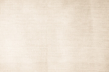 Brown sackcloth woven texture background in natural pattern. Jute hessian burlap, linen background in light beige cream color blank. Weaving canvas fiber line cotton cloth textured as organic.