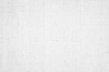 White color fabric canvas woven texture background in pattern light blank. Natural gauze linen, carpet wool and cotton cloth textile textured as clean empty for decoration text. Grey sack material.