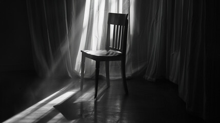 Solitary person sitting on park bench with head bowed, surrounded by barren trees and overcast sky, symbolizing isolation and emotional struggle. Concept of loneliness and mental health.