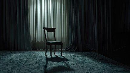 Solitary person sitting on park bench with head bowed, surrounded by barren trees and overcast sky, symbolizing isolation and emotional struggle. Concept of loneliness and mental health.