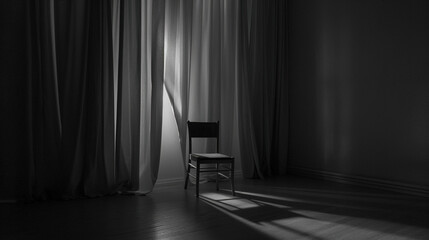 Solitary person sitting on park bench with head bowed, surrounded by barren trees and overcast sky, symbolizing isolation and emotional struggle. Concept of loneliness and mental health.