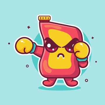 recommend clip art: angry lubricant oil bottle character mascot doing boxing sport isolated cartoon