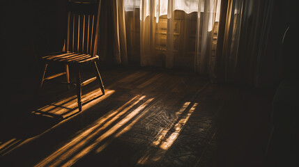 Solitary person sitting on park bench with head bowed, surrounded by barren trees and overcast sky, symbolizing isolation and emotional struggle. Concept of loneliness and mental health.