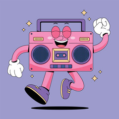 Happy Radio Cassette Music Player Mascot