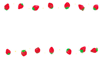 8bit retro game style cute strawberry illustration (transparent background)