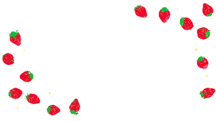 8bit retro game style cute strawberry illustration (transparent background)