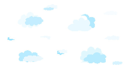 8bit retro game style cloud illustration