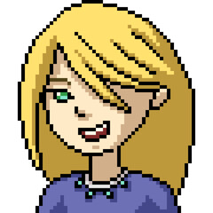 Fototapeta premium pixel art of woman grin smile