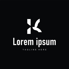 Letter k logo design simple minimalist concept alphabet letter identity product template illustration