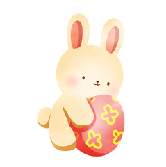 Fototapeta premium Hand-Drawn Happy Easter with bunny and egg illustration