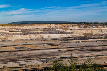 A large bucket-wheel excavator operating in a coal mine