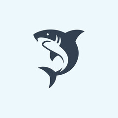 Minimalist shark logo
