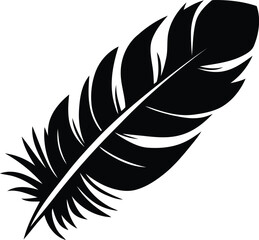 Fototapeta premium Stylized Feather silhouette vector illustration, Stylized Feather isolated line art vector