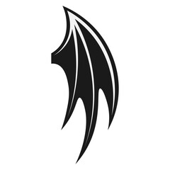 Bat Wings Silhouette Isolated on White Background. Vector Illustration