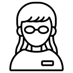 긴머리 여성 아바타 아이콘