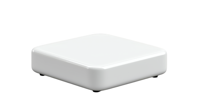 Abstract minimalism, pristine white cube on a vibrant green backdrop minimalist