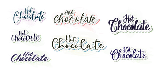 Set to hot chocolate text on white background.