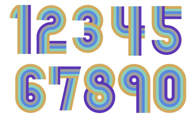 数字　ナンバー　デザイン　虹　カラー3