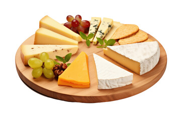fine cheese board on transparent background
