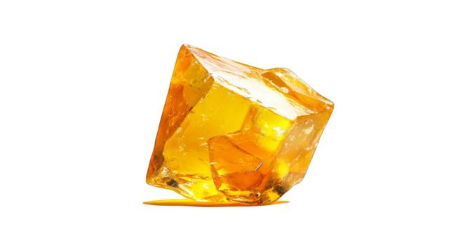 Vibrant yellow diamond gemstone on a modern abstract blue and green background yellow