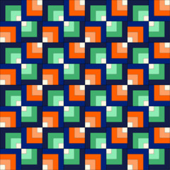 Geometric Retro Vibe Seamless Pattern Digital Paper – Colorful Abstract Vintage-Inspired Background, Mid-Century Modern Design, 70s Aesthetic, Funky and Groovy Repeating Pattern for Scrapbooking, Text