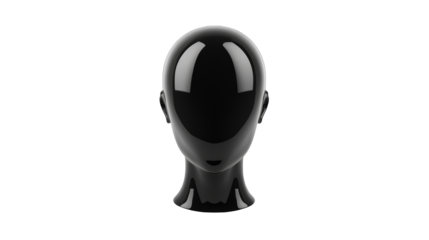 Black alien head silhouette on split green and white background minimalist graphic design