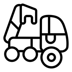 Digger Truck Line Icon