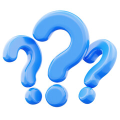 Thinking and question mark symbol icon illustration. Concept of help center information support for problem solving and assistance 3d render illustration image