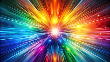 Obraz premium Abstract Rainbow Burst with Tilt-Shift Photography for Vibrant Backgrounds and Colorful Designs