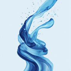 water splash isolated on white, generative AI illustration